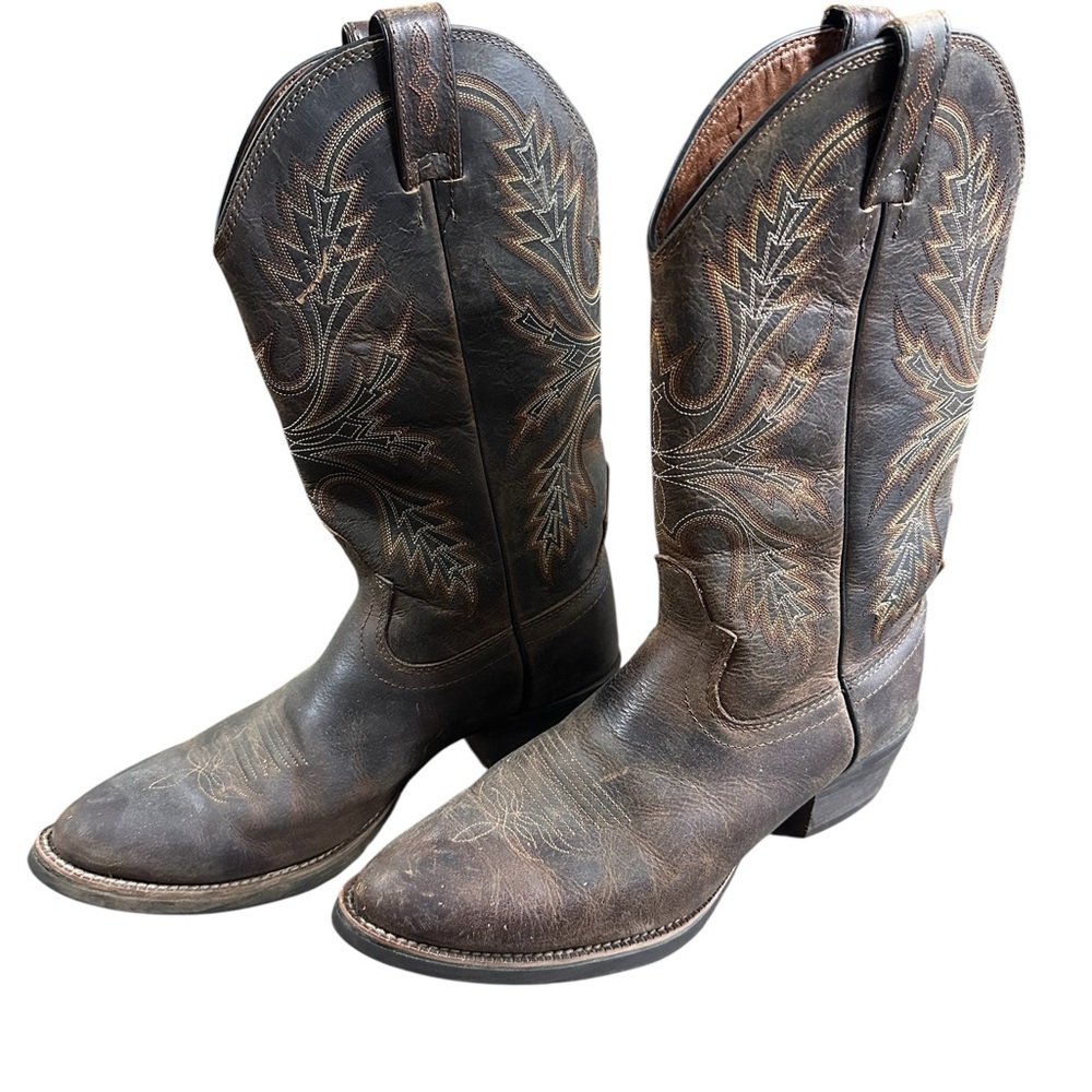 Justin Boots Womens 10.5B Brown Leather Western Cowboy Boots Style 5125 USA